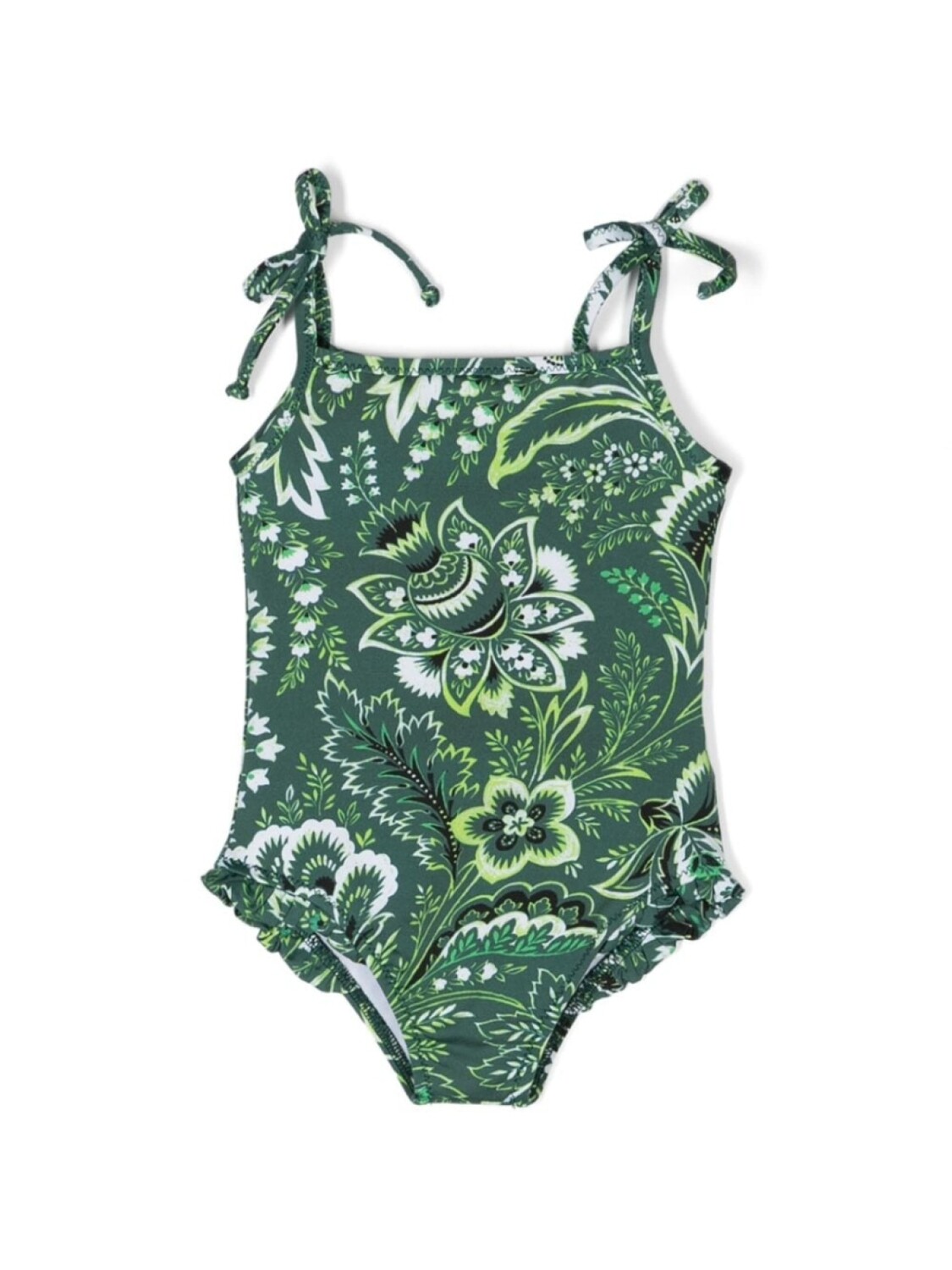 

Etro купальник с оборками и принтом, зеленый