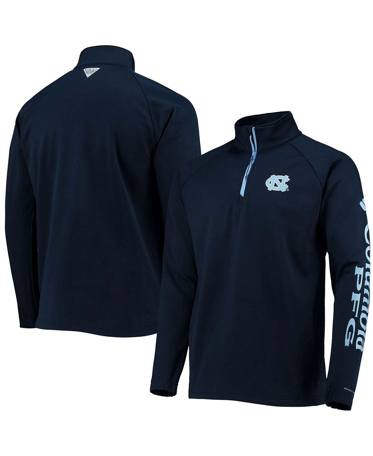 

Мужская темно-синяя куртка North Carolina Tar Heels Terminal Tackle из флиса реглан с молнией на четверть, омни-оттенок Columbia, Синий
