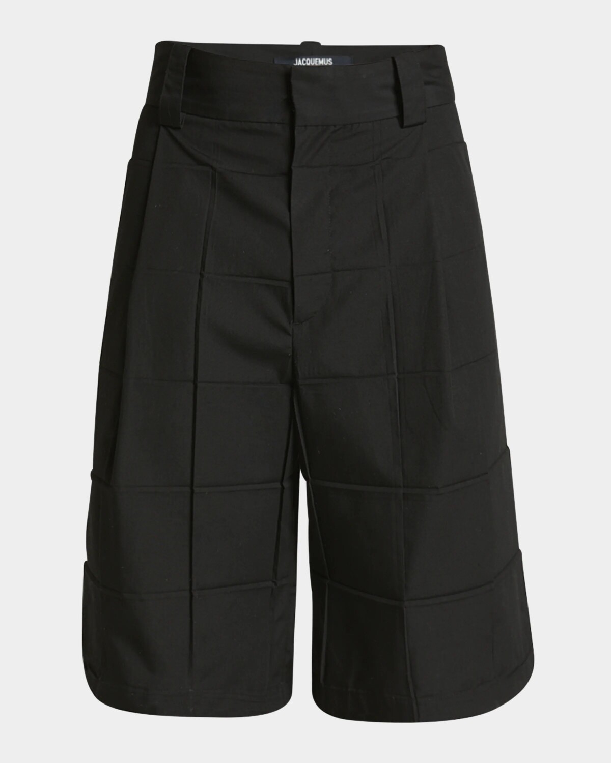 

Мужские шорты со складками и квадратными вставками Jacquemus, черный