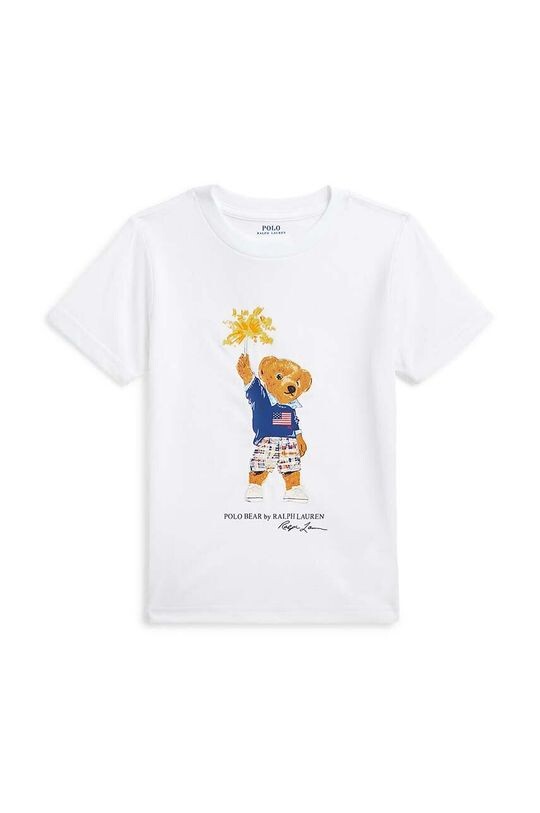 

Детская хлопковая футболка Polo Ralph Lauren, белый