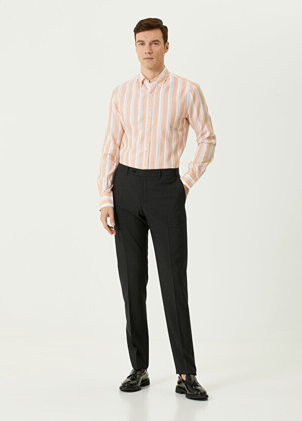 

Антрацитовые шерстяные брюки Canali, Черный
