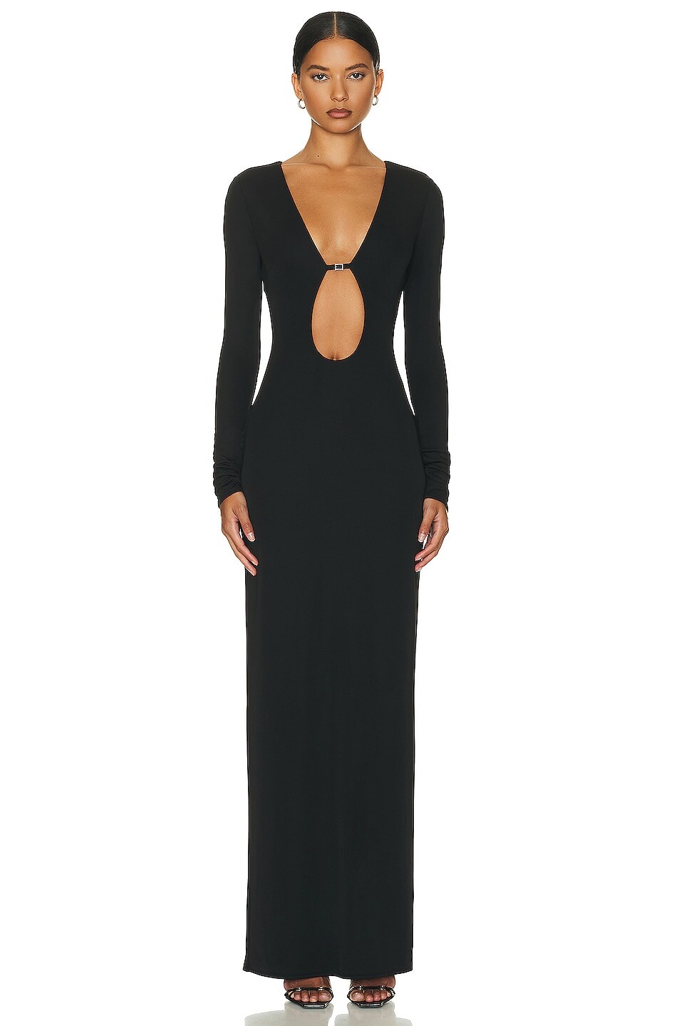 Платье Helsa Matte Jersey Cut Out, черный