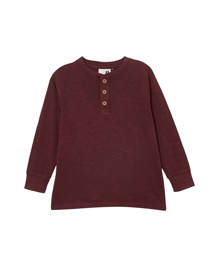 

Футболка Henley с длинными рукавами Hayden для мальчиков для малышей COTTON ON, красный