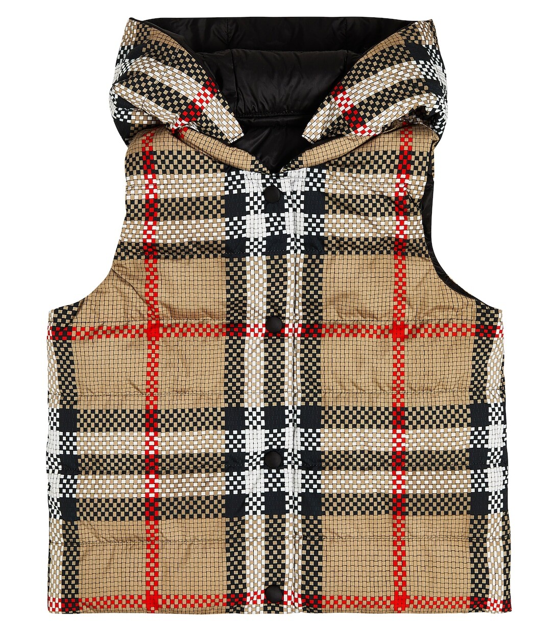 

Пуховик в клетку с капюшоном Burberry, разноцветный