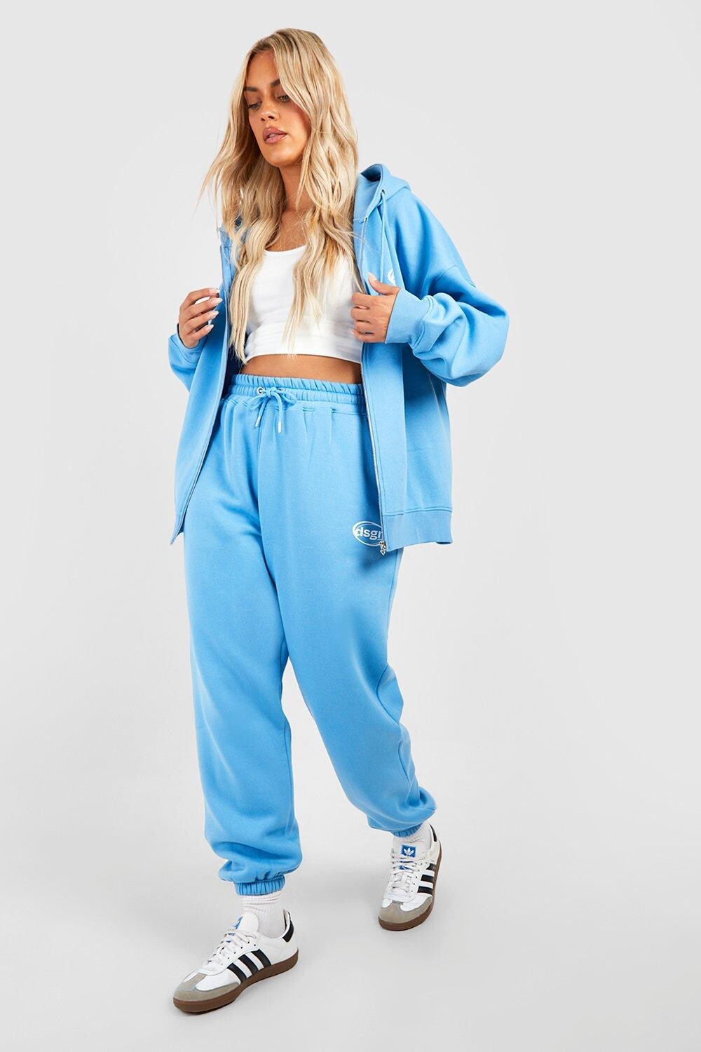 

Джоггеры с манжетами plus dsgn studio Boohoo, синий