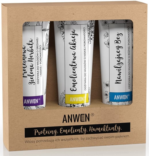 Мл, подарочный набор кондиционеров для волос с низкой пористостью Anwen, 3 x 100