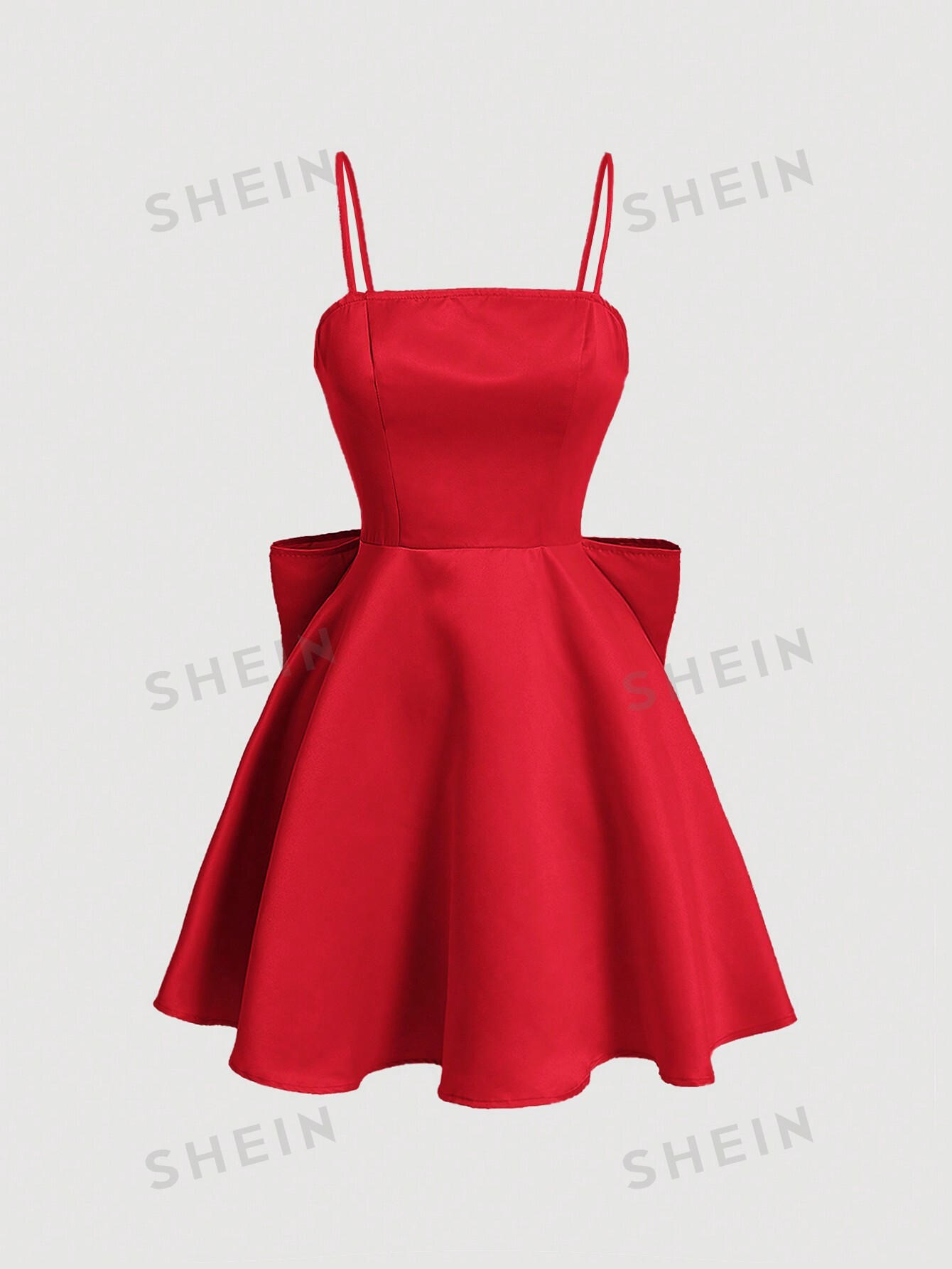 SHEIN MOD женское однотонное платье на бретельках с бабочкой и декором, бургундия платье zara ярко красное 44 размер