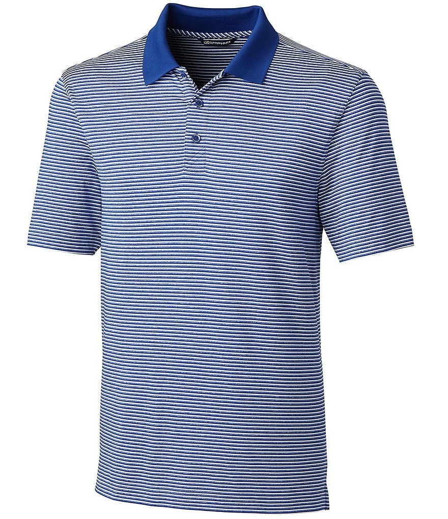 Рубашка-поло Cutter & Buck Big & Tall Forge в тональную полоску с короткими рукавами и эластичной рубашкой-поло, синий мужская рубашка поло стрейч в тональную полоску forge большая и высокая cutter