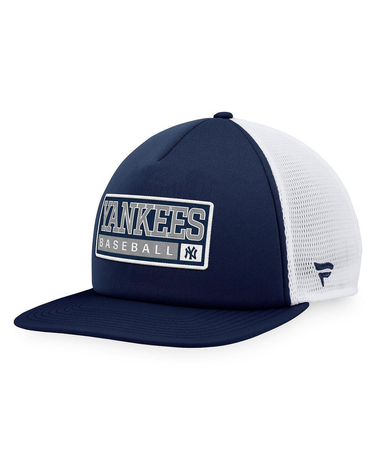 

Мужская темно-синяя, белая кепка New York Yankees Foam Trucker Snapback Majestic