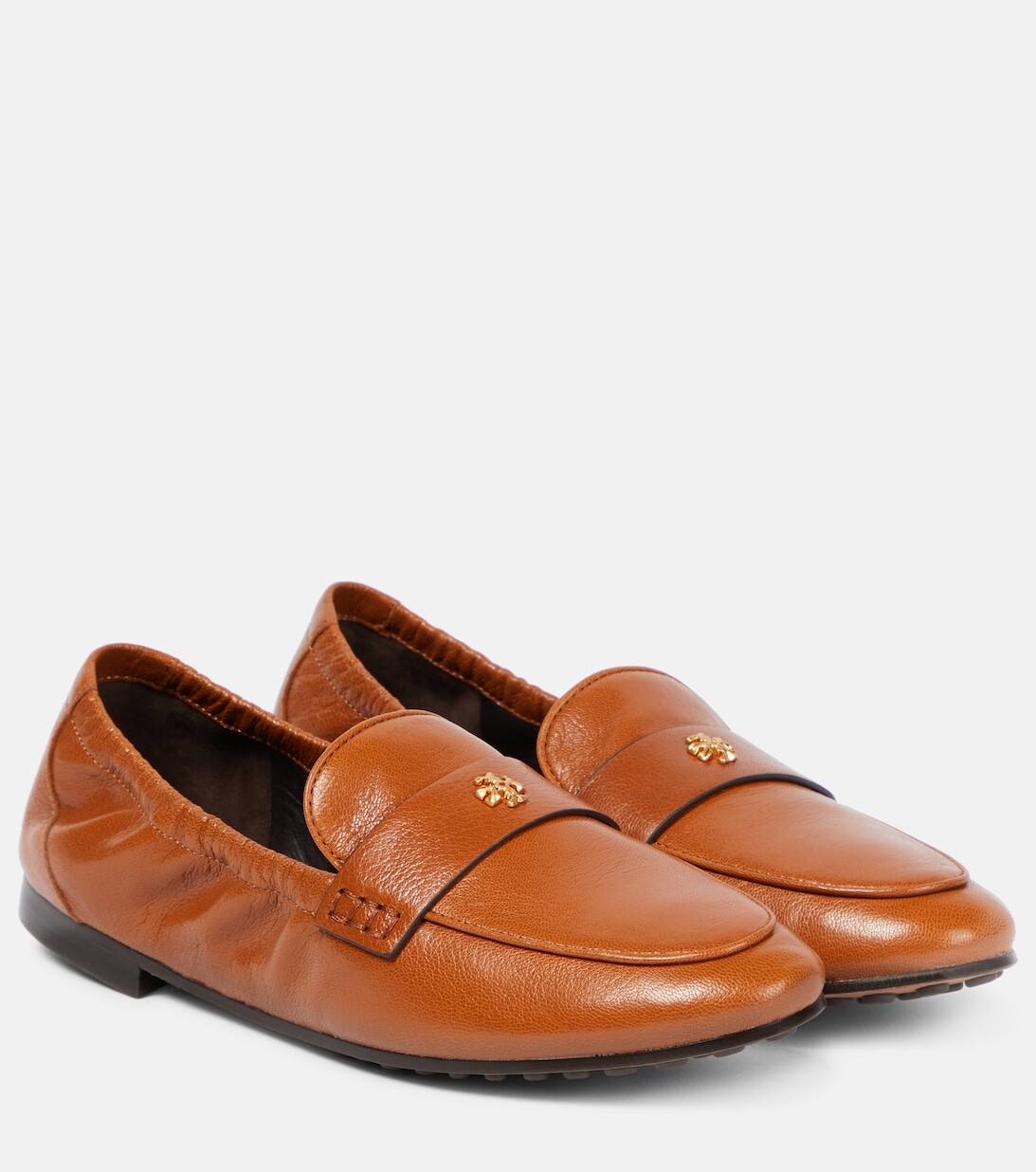 

Украшенные кожаные лоферы Tory Burch, коричневый
