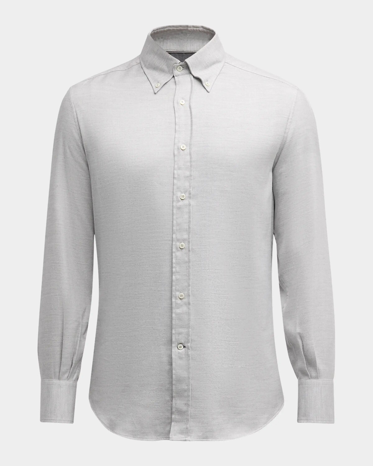 

Мужская фланелевая спортивная рубашка Brunello Cucinelli, цвет Pearl Grey