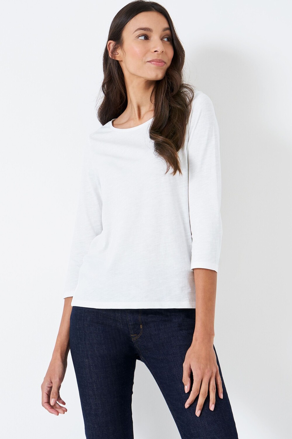 

Белый топ из хлопкового трикотажа Crew Clothing Company, белый