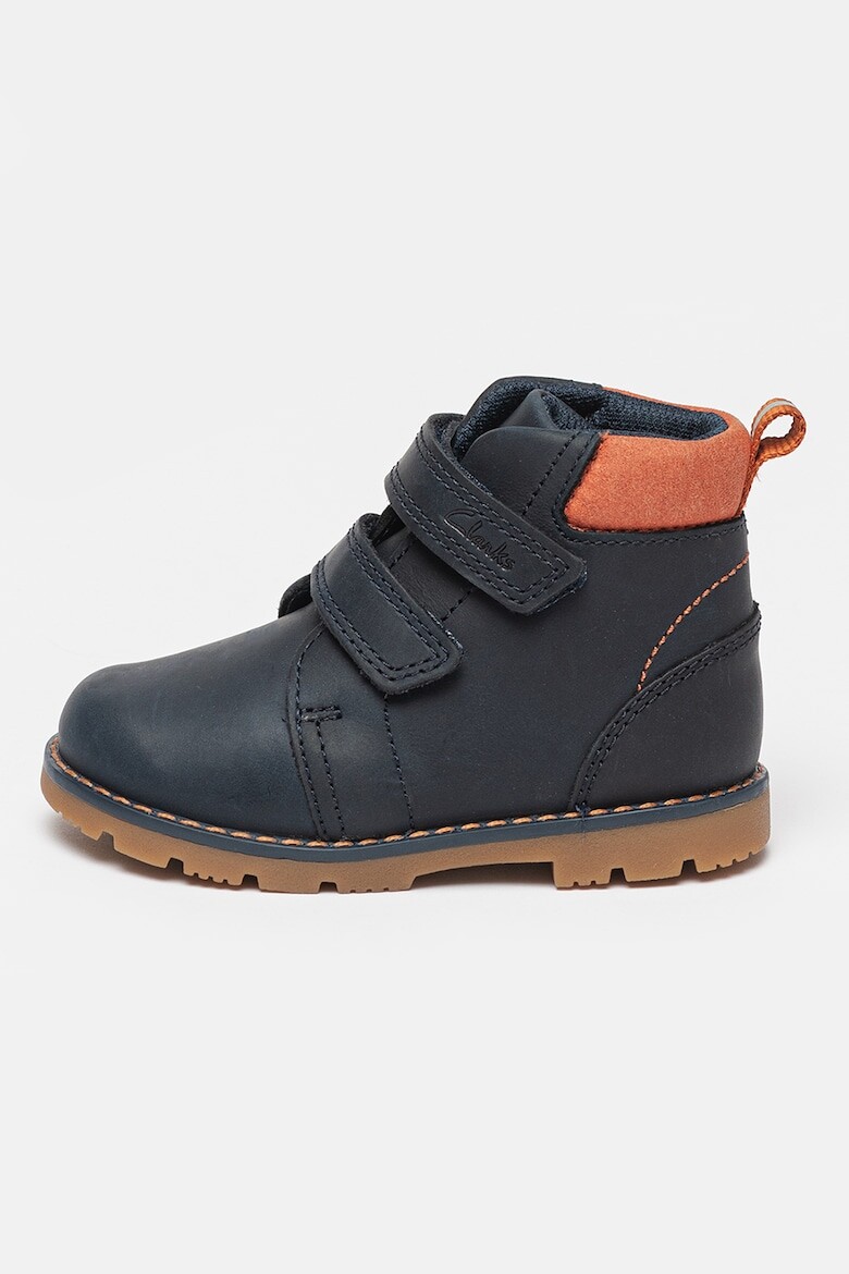 

Кожаные ботинки с липучками Clarks, синий