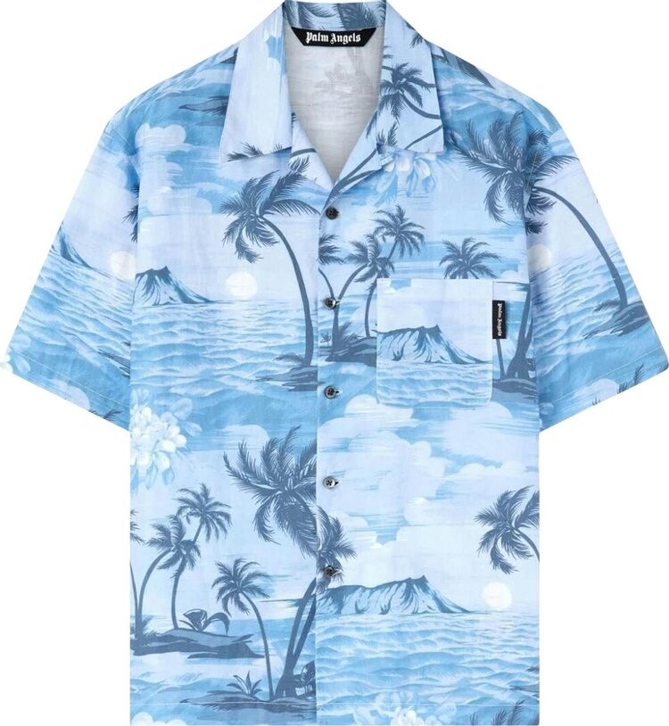 

Рубашка Palm Angels Sunset Bowling Long-Sleeve 'Indigo Blue', синий