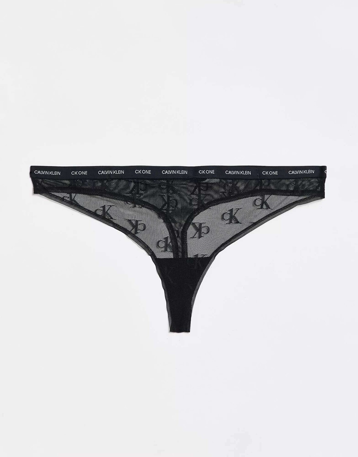 

Черные сетчатые стринги с логотипом Calvin Klein CK One Plus