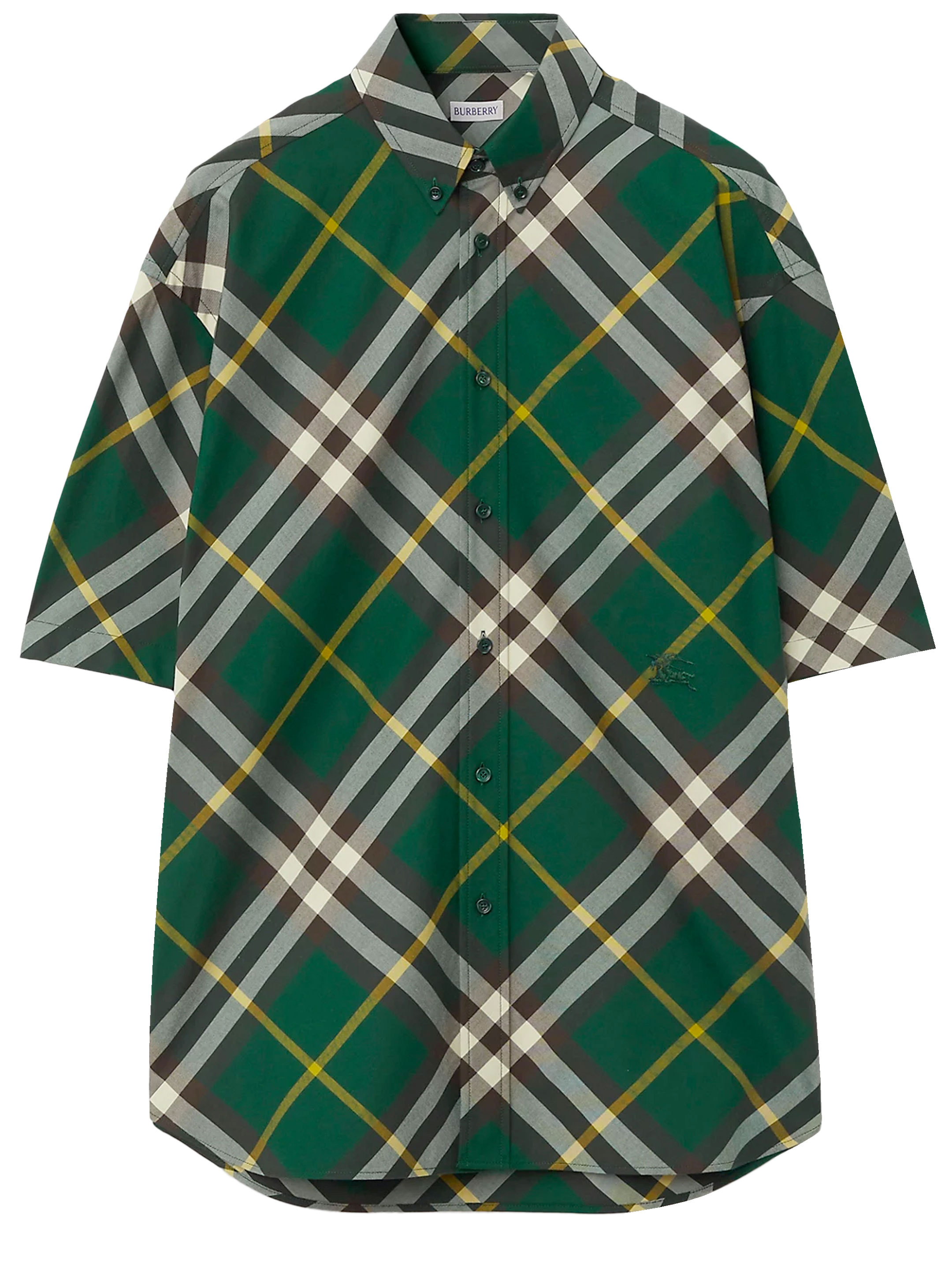 Рубашка Burberry Check cotton, зеленый рубашка burberry check cotton зеленый