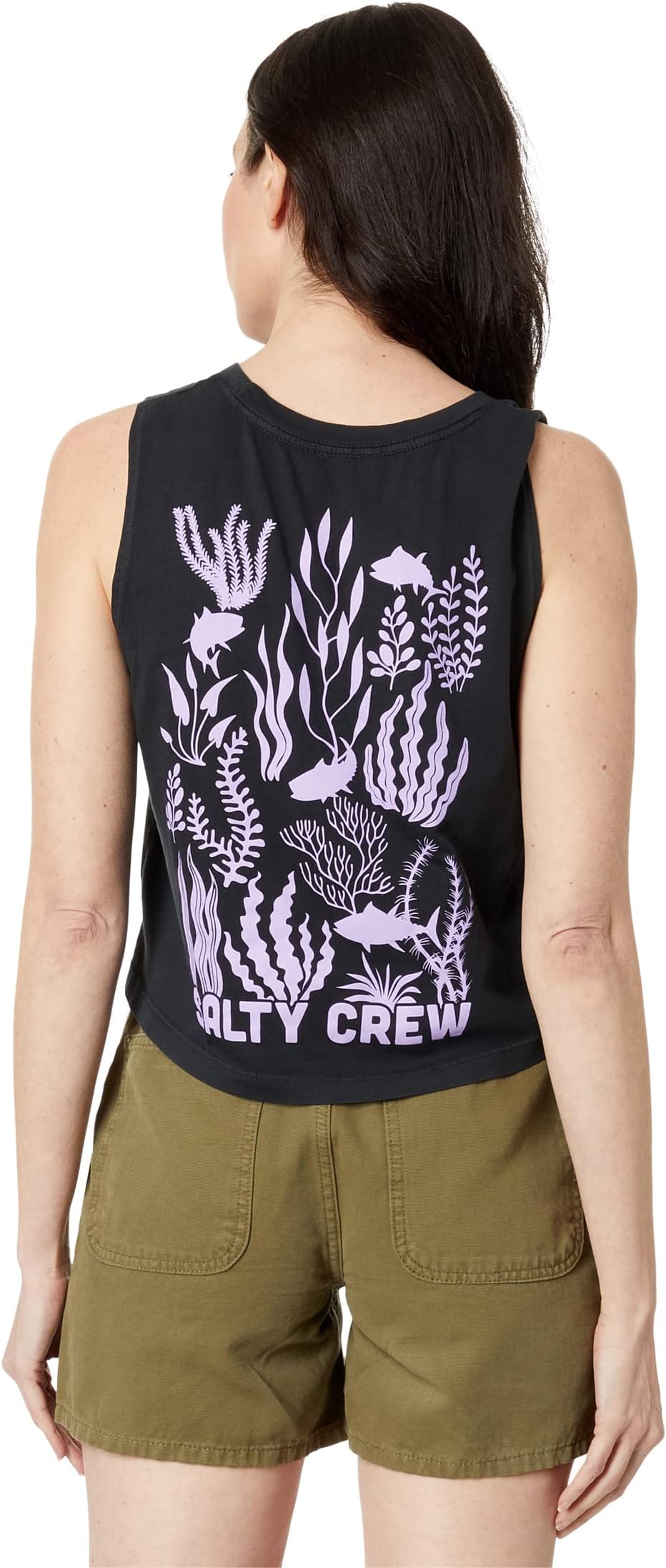 

Майка Kelp Forest Cropped Muscle Tank Salty Crew, цвет Faded Black