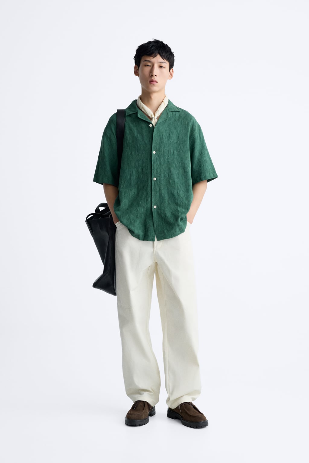 

Жаккардовая рубашка ZARA, зеленый