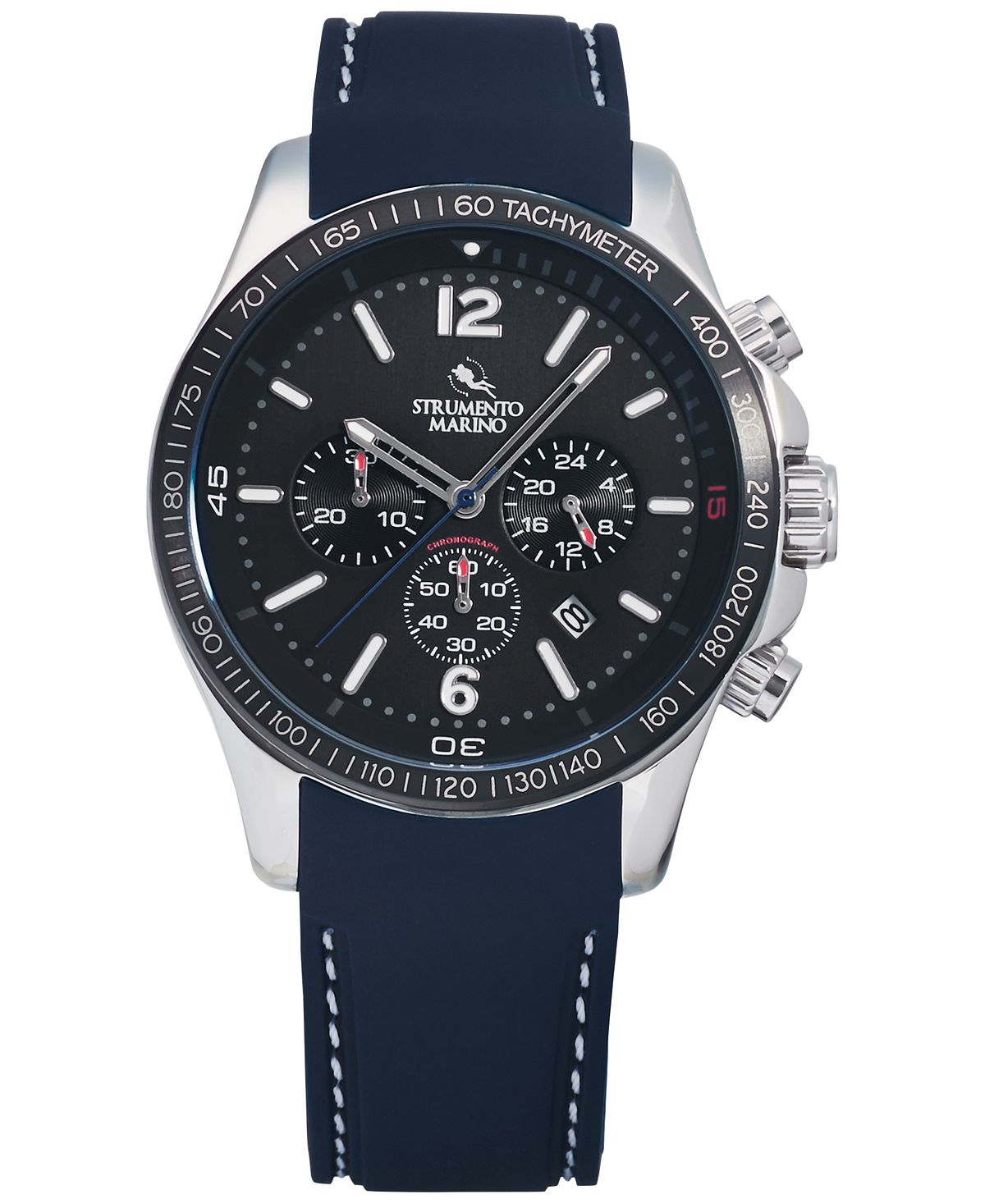 цена Мужские часы с хронографом Lincoln Blue на силиконовом ремешке 45 мм Strumento Marino