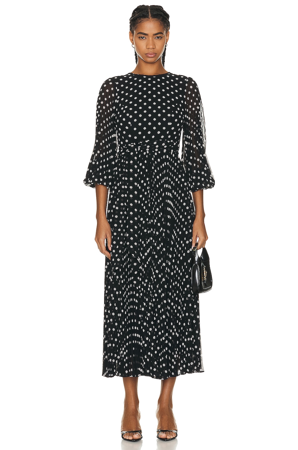 

Платье Zimmermann Sunray Pleat, цвет Black & Cream Dot