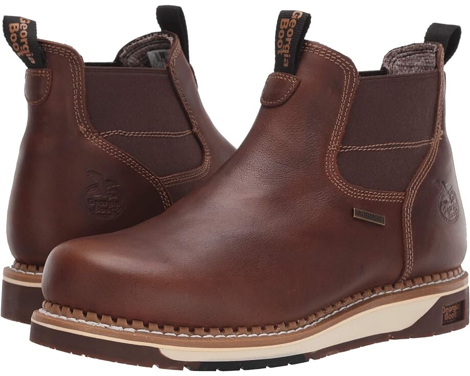 

Ботинки Georgia Boot Wedge Waterproof Chelsea Work, цвет Dark Brown