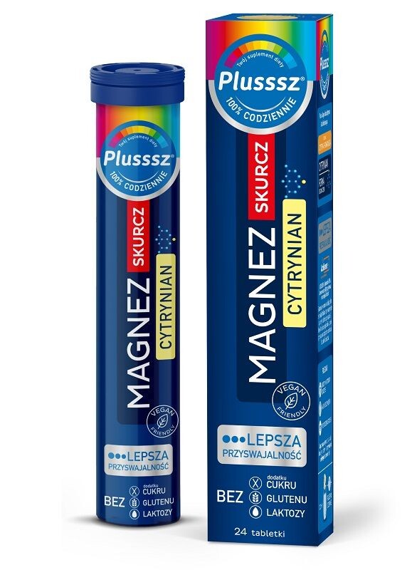 

Магний с калием и витамином В6 в шипучих таблетках Plusssz Magnez Skurcz Cytrynian, 24 шт