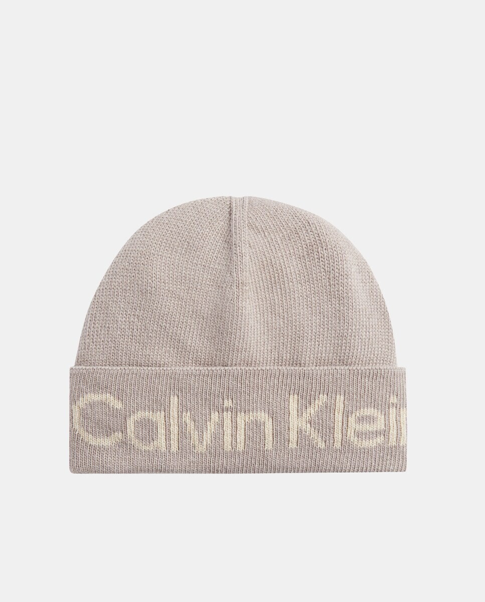 

Серая вязаная шапка с логотипом Calvin Klein, серый