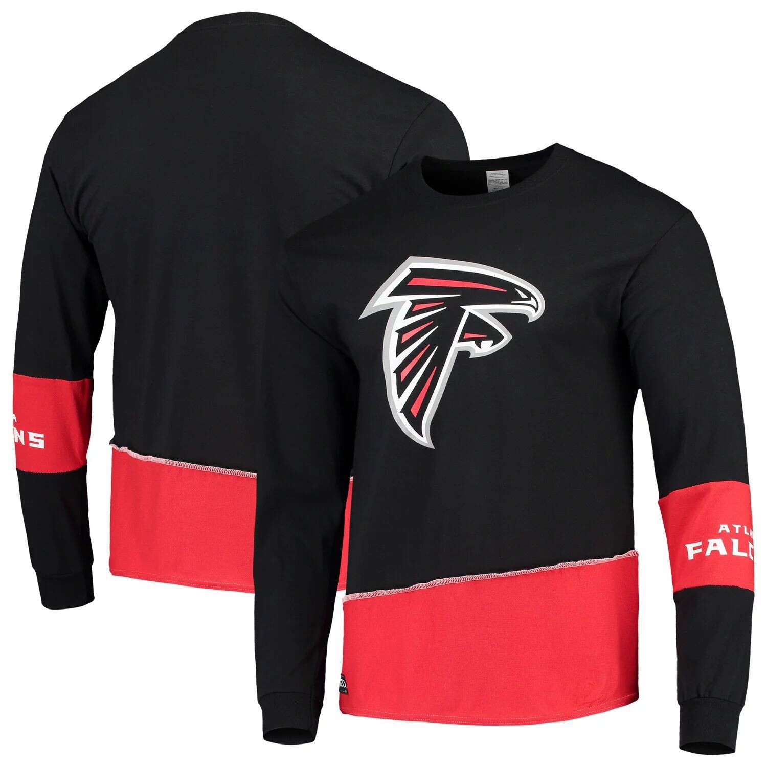 

Мужская футболка Refried Apparel черного/красного цвета с длинными рукавами Atlanta Falcons Upcycled Angle