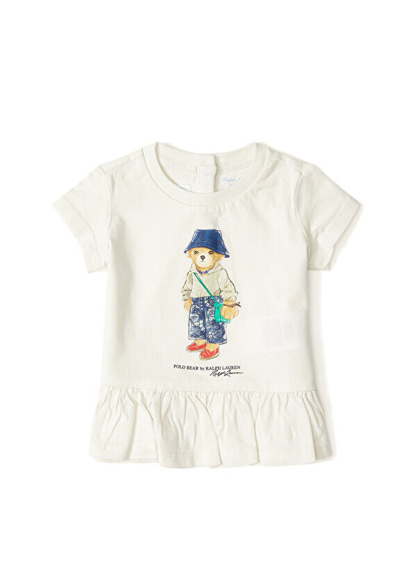 

Белая футболка с рюшами для маленьких девочек Polo Ralph Lauren