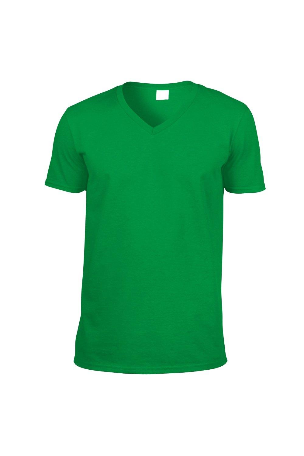Футболка Soft Style с V-образным вырезом и короткими рукавами Gildan, зеленый