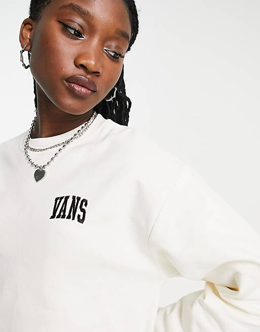 

Белое укороченное худи свободного кроя Vans Varsity эксклюзивно на ASOS, Белый