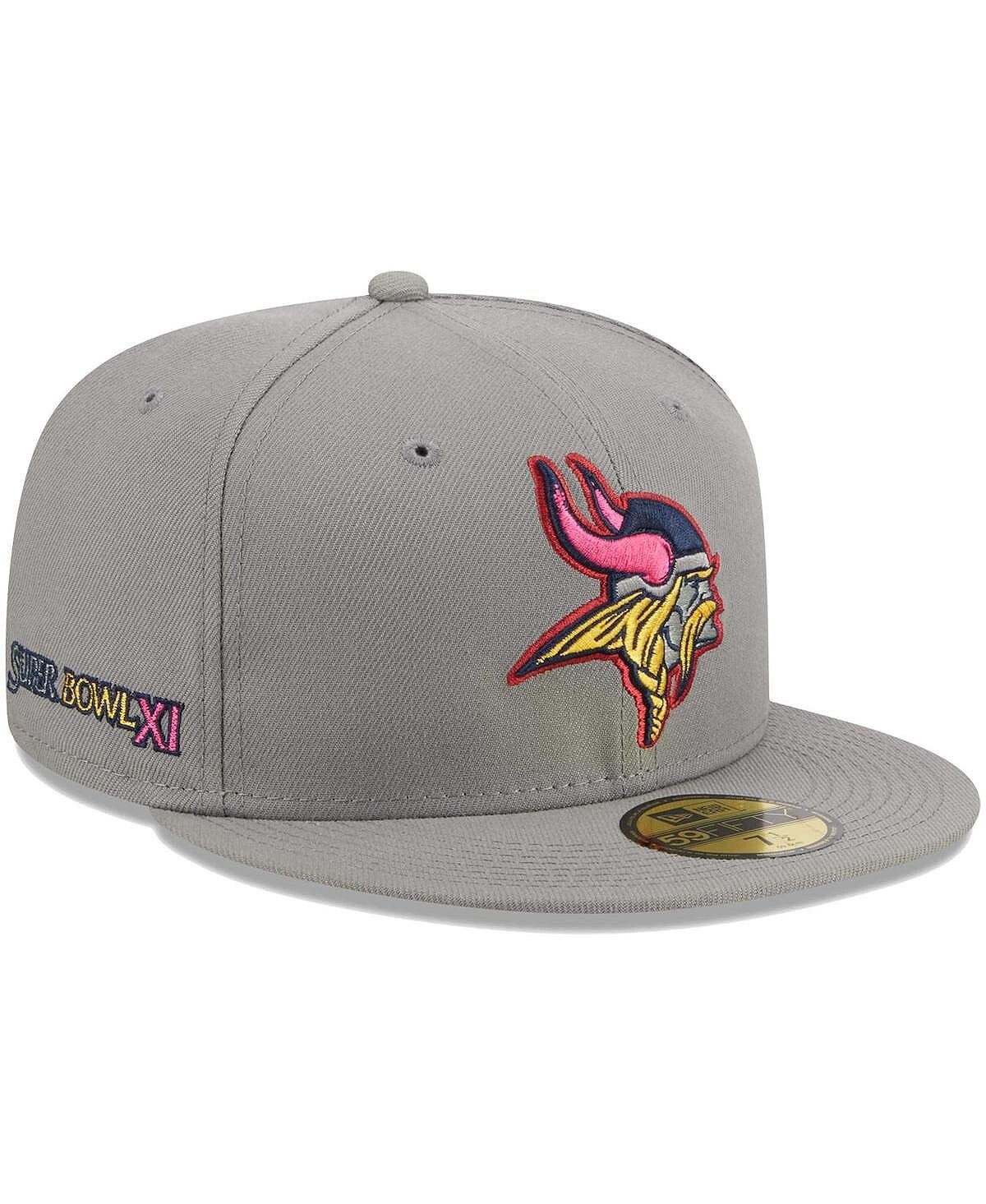 

Мужская серая приталенная шляпа Minnesota Vikings Color Pack 59FIFTY New Era
