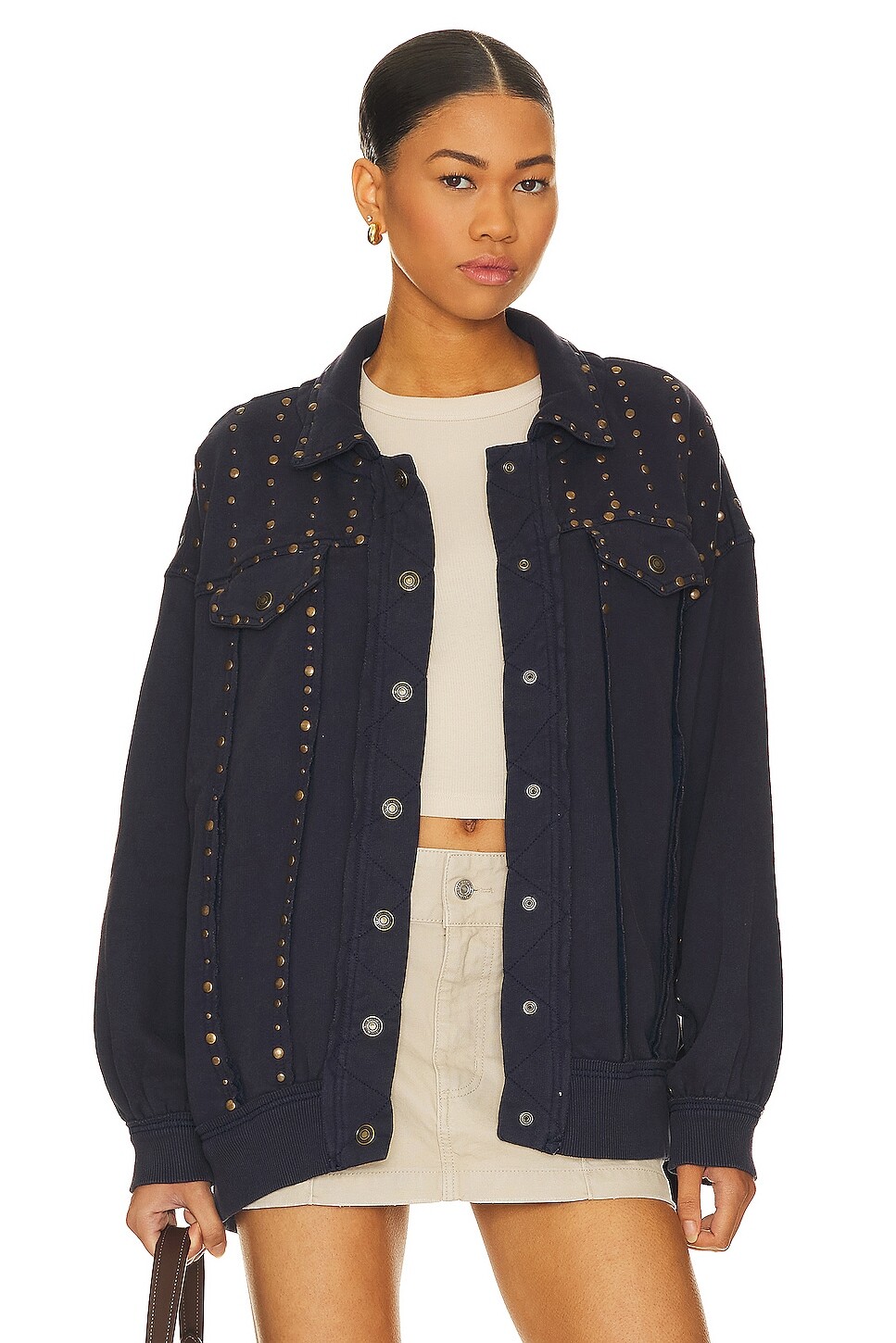 

Куртка Free People Keepin' On Trucker, темно-синий