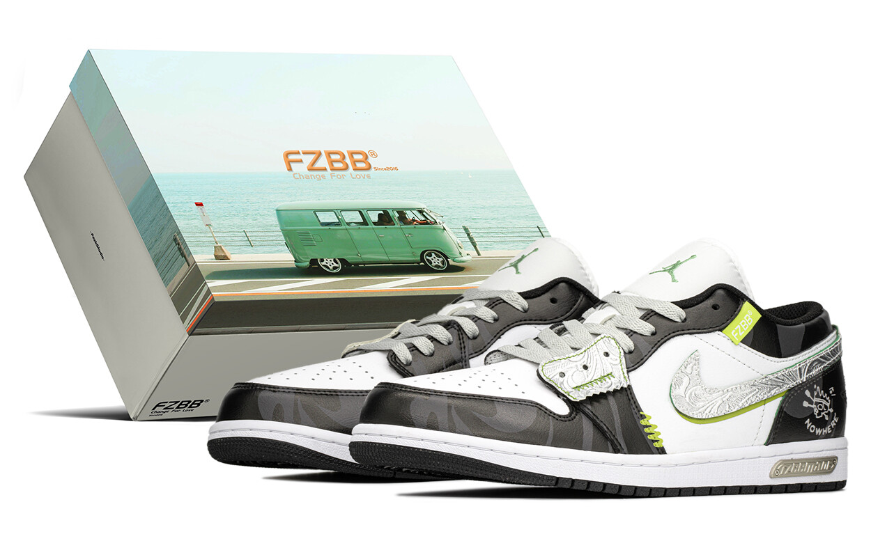 

Кроссовки Air Jordan 1 Vintage Basketball Shoes Women's Low-top Black/silver, черный/серебряный