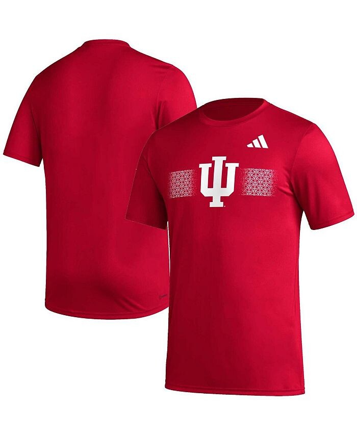 

Мужская футболка Crimson Indiana Hoosiers Pregame AEROREADY adidas, красный
