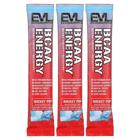 

Пищевая добавка EVLution Nutrition BCAA Energy Rocket Pop, 3 пакетика по 9,4 г