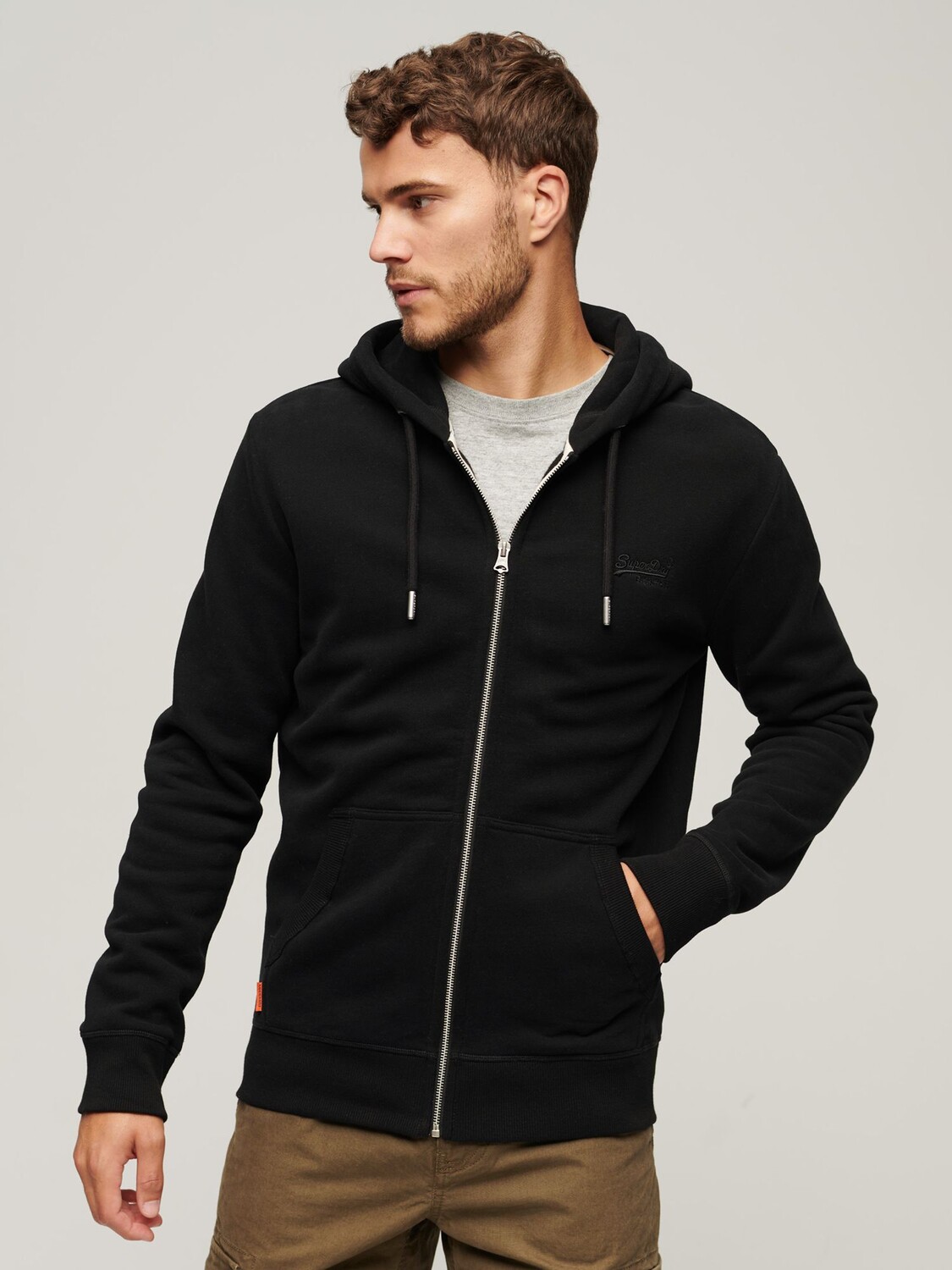 

Толстовка на молнии с логотипом Essential Superdry, черный