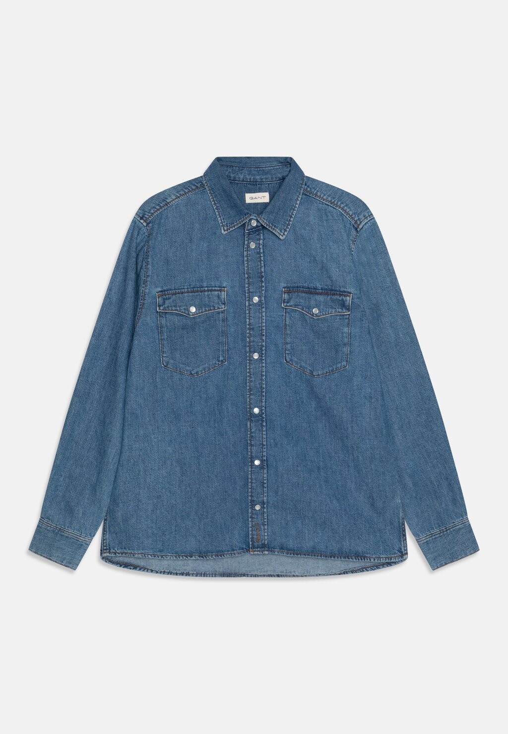 

Рубашка синего цвета, надевается в Relaxed Unisex GANT, Синий