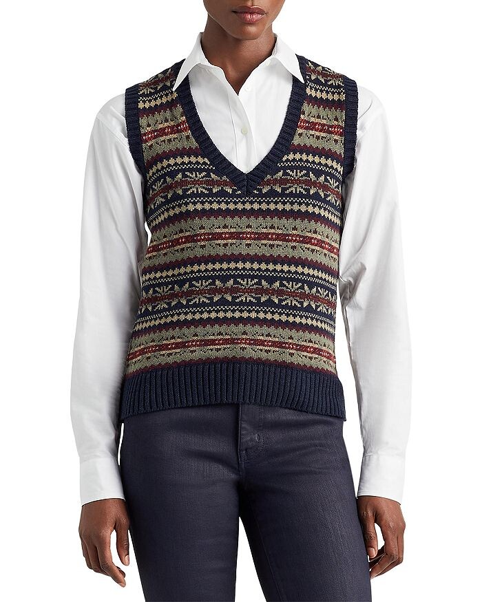 

Свитер без рукавов Fair Isle Ralph Lauren, Черный