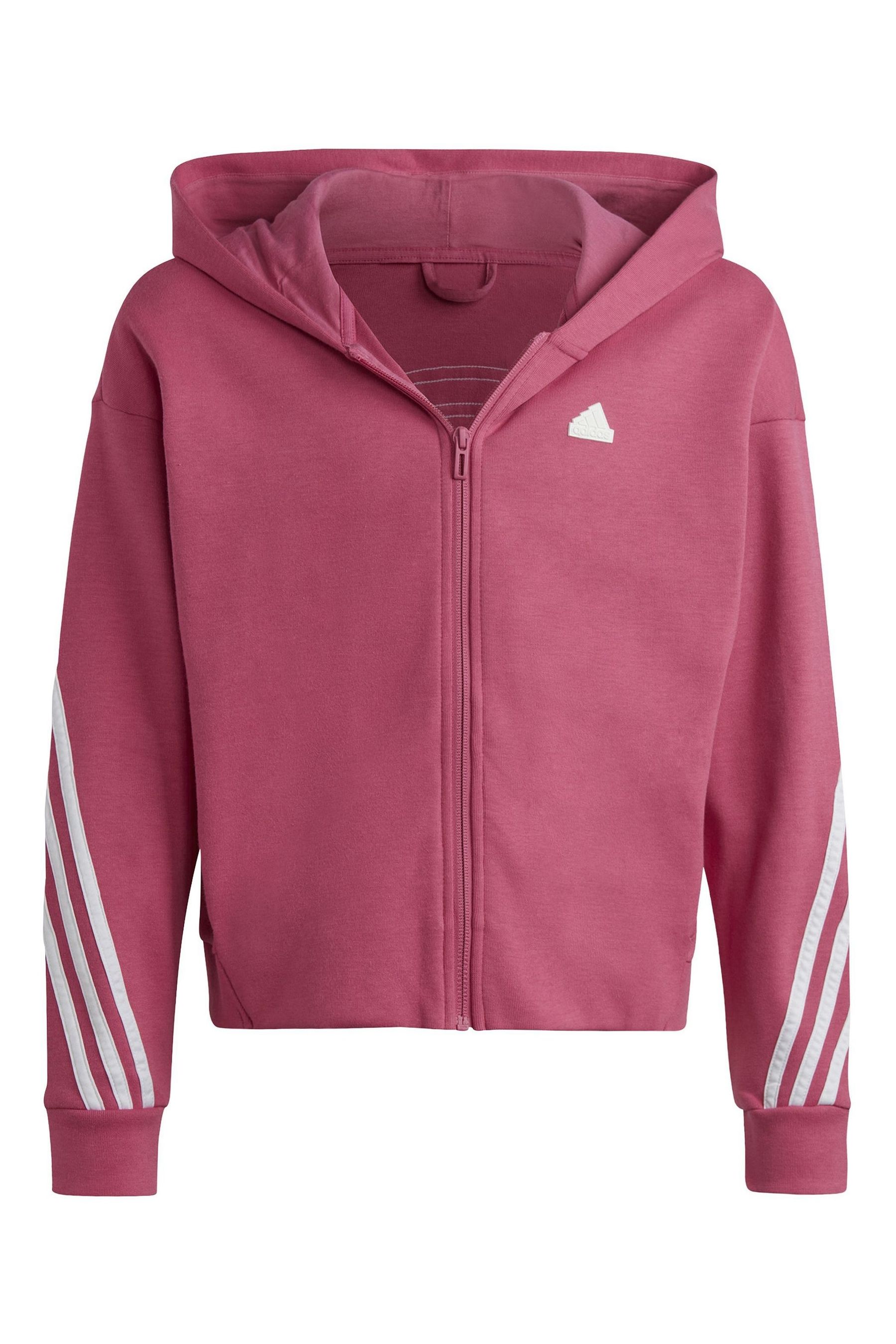 Адидас с розовыми полосками. Adidas Future icon 3-Stripe Full-zip Hoodie Pink. Адидас Фьючер.