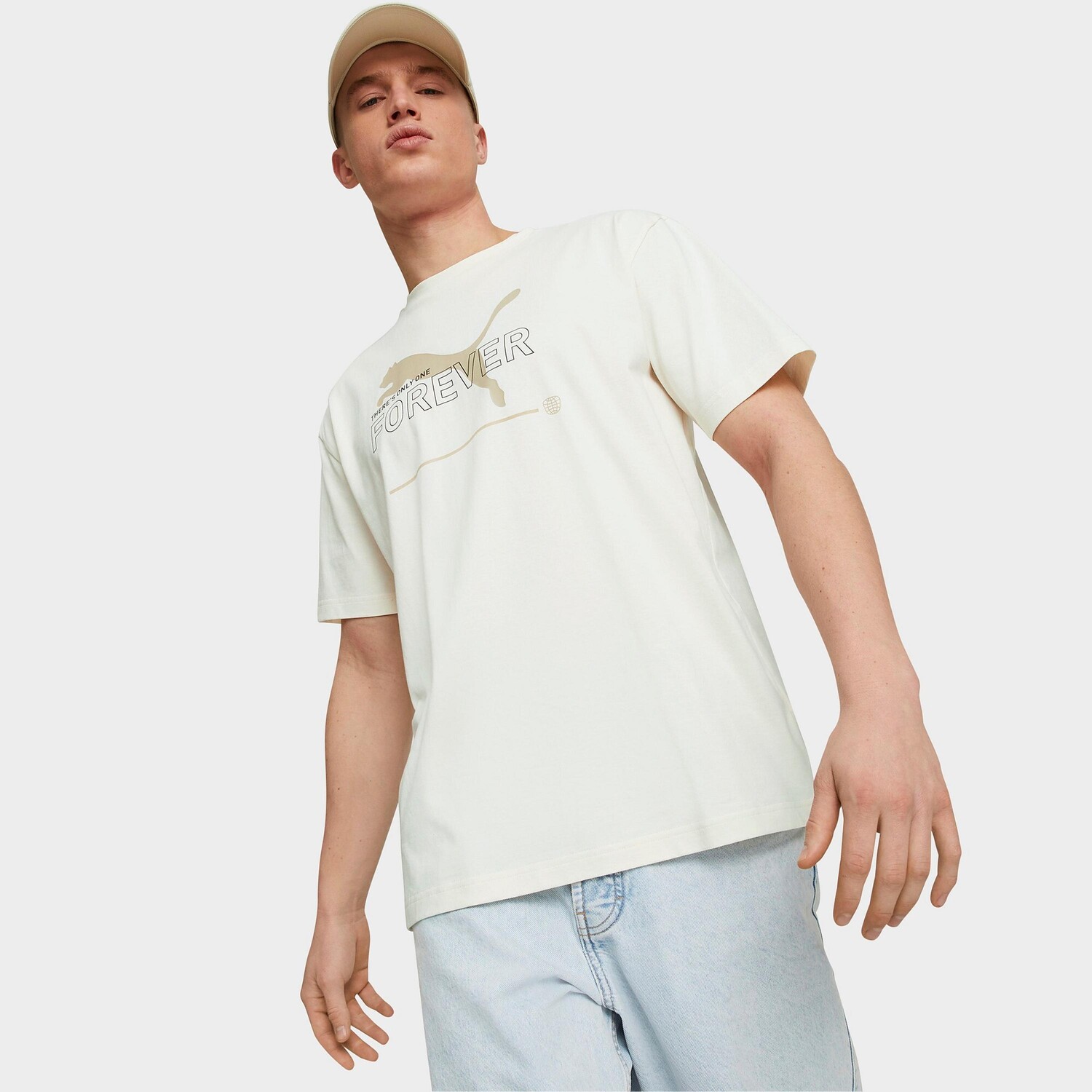 

Мужская футболка Puma Essentials Better Relaxed с рисунком, кремовый