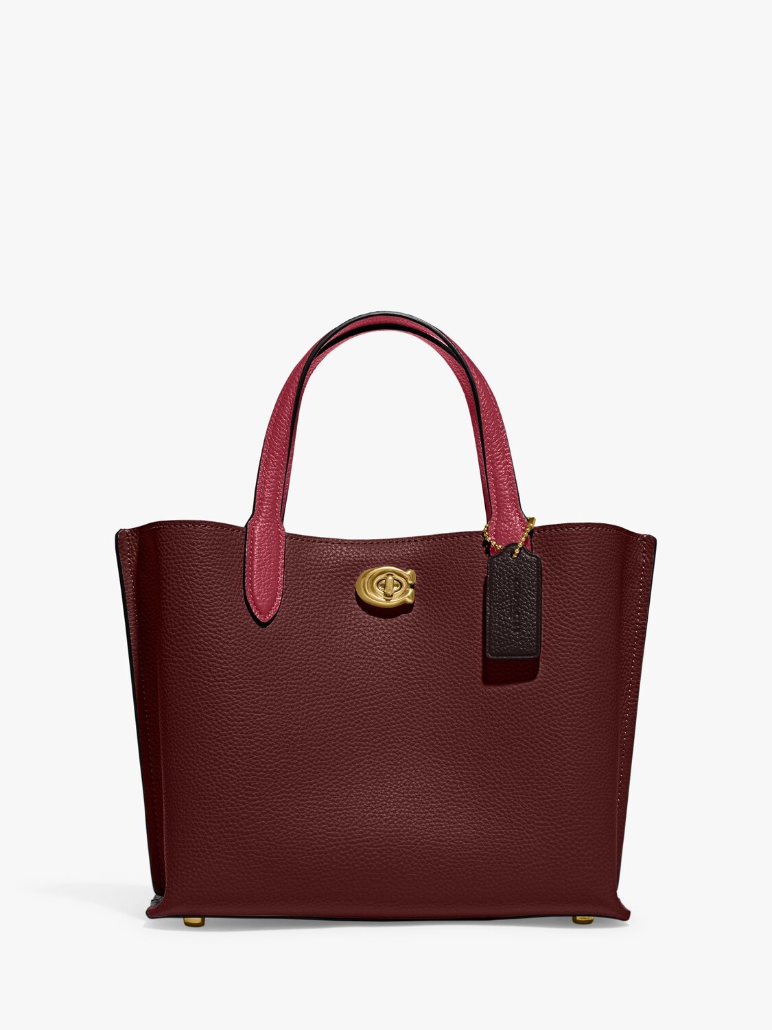 

Кожаная большая сумка Coach Willow 24, винный цвет