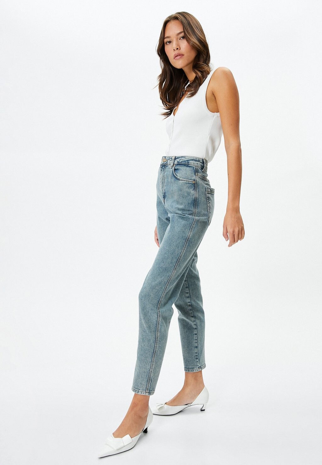 

Джинсы облегающего кроя HIGH RISE COMFORT STRETCH SOLID POCKETS Koton, синий деним