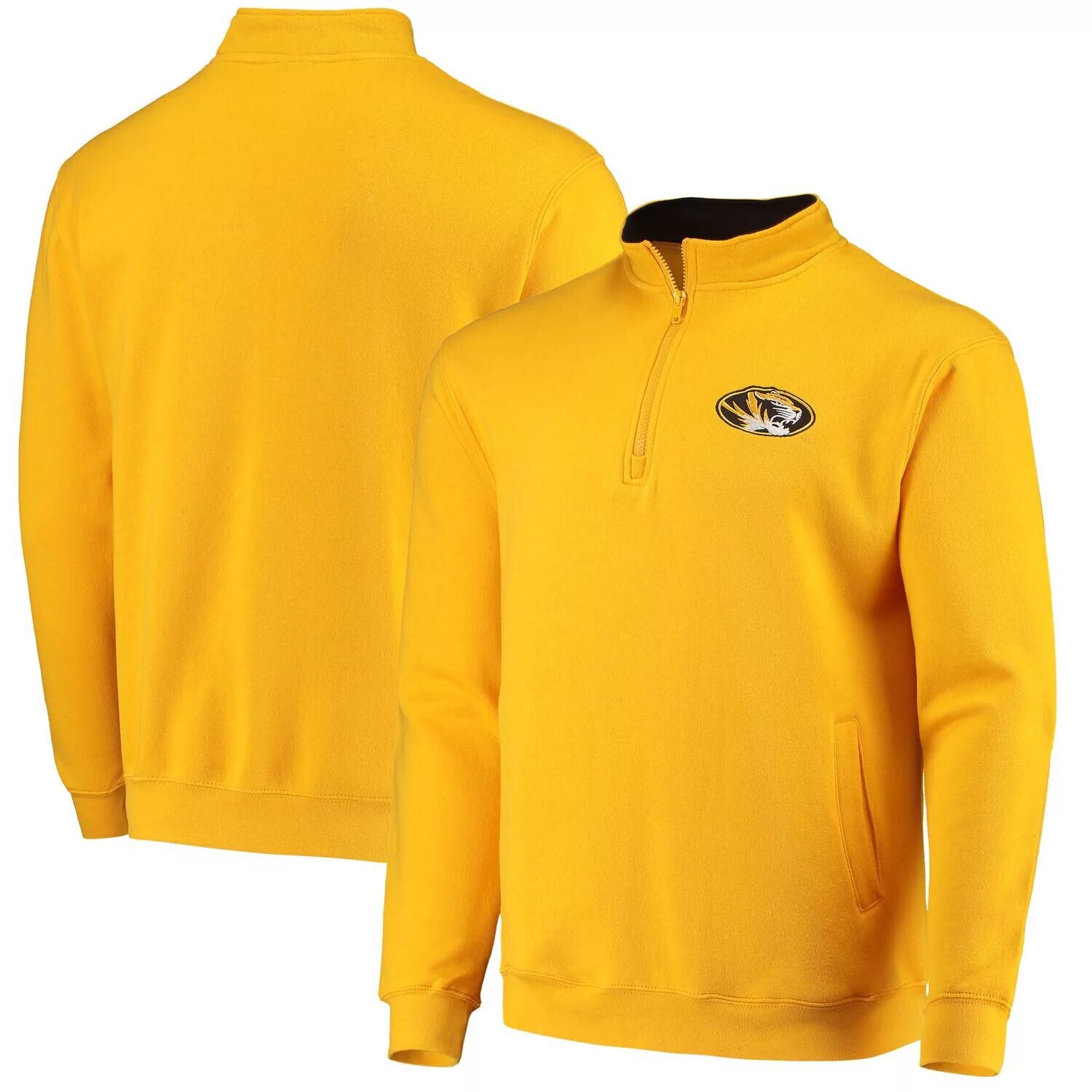 

Мужская золотистая куртка с молнией четверти с логотипом Missouri Tigers Tortugas Colosseum