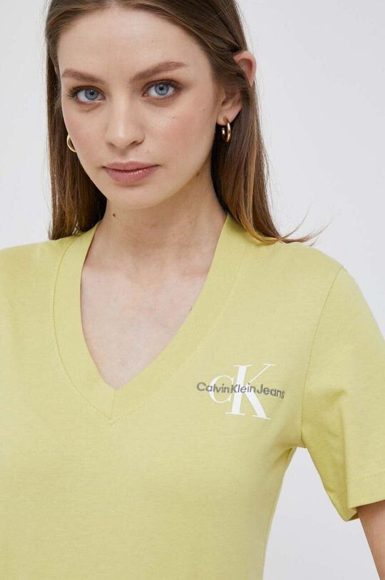 

Хлопковая футболка Calvin Klein Jeans, зеленый