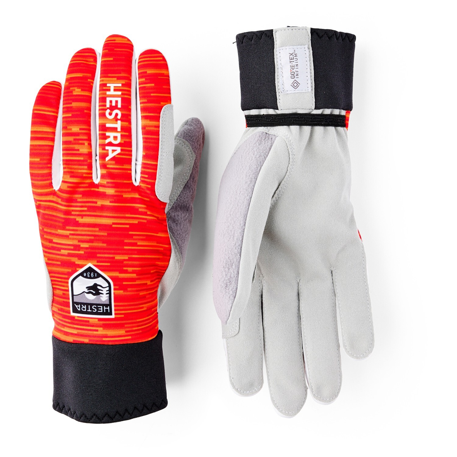 

Перчатки Hestra Windstopper Active Grip 5 Finger, цвет Flame Red Print