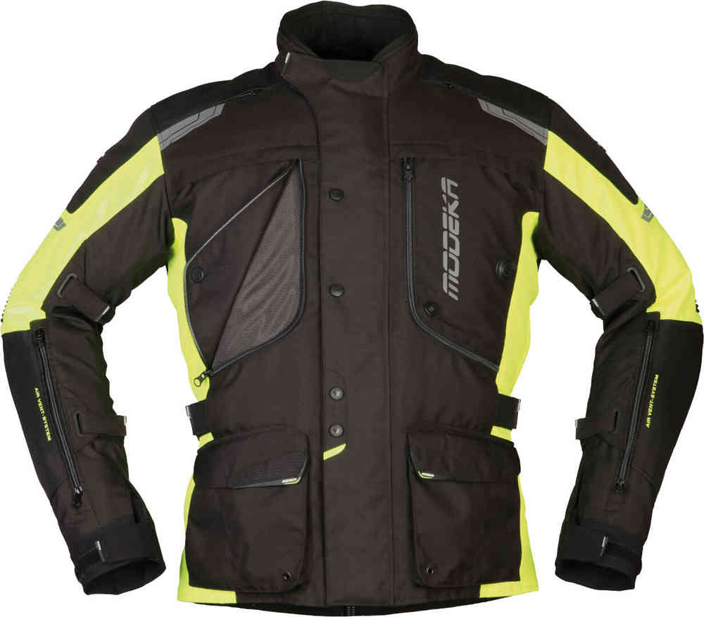 Мотоциклетная текстильная куртка Aeris Modeka, черный/неоновый