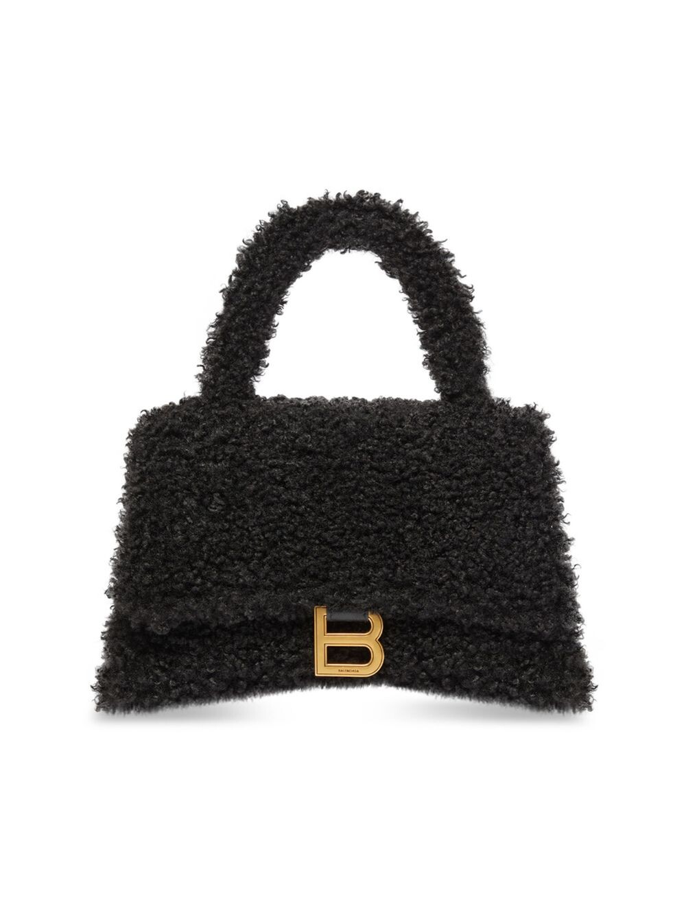 

Маленькая сумка Furry Hourglass с ремешком Balenciaga, черный