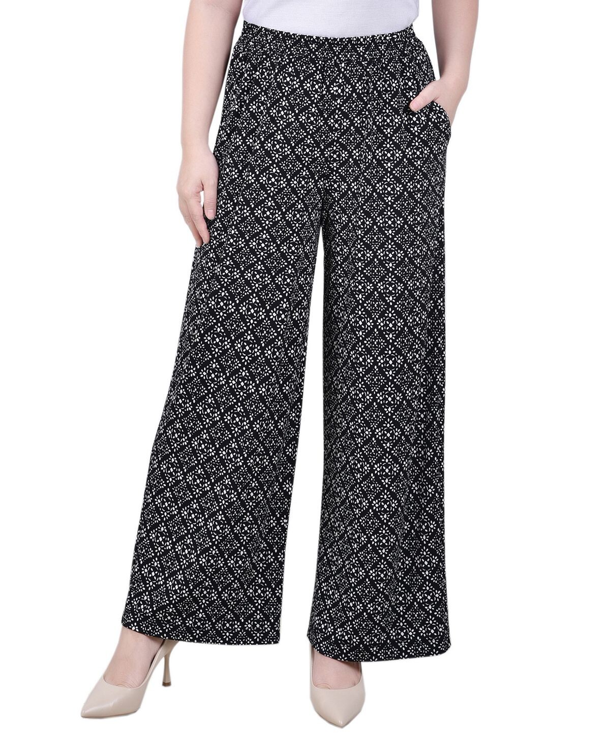 

Миниатюрные широкие брюки без застежек NY Collection