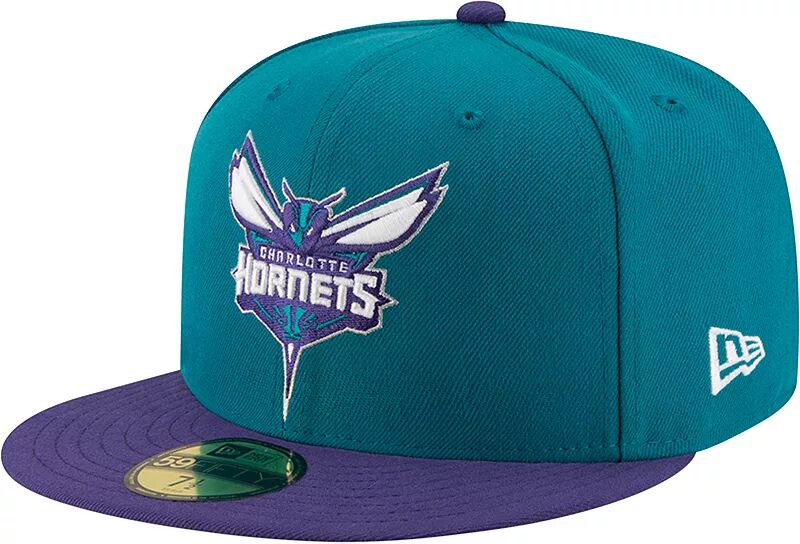 Мужская шляпа New Era Charlotte Hornets 59Fifty темно-бирюзово-фиолетового цвета мужская летняя футболка темно фиолетового цвета размеры s 2xl
